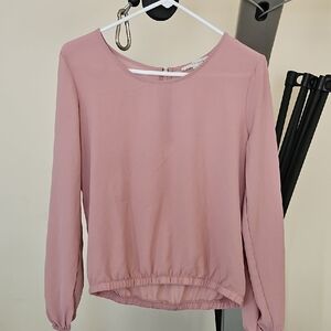 #3685 Olive And Oak Blush Pink Long Sleeve Blouse